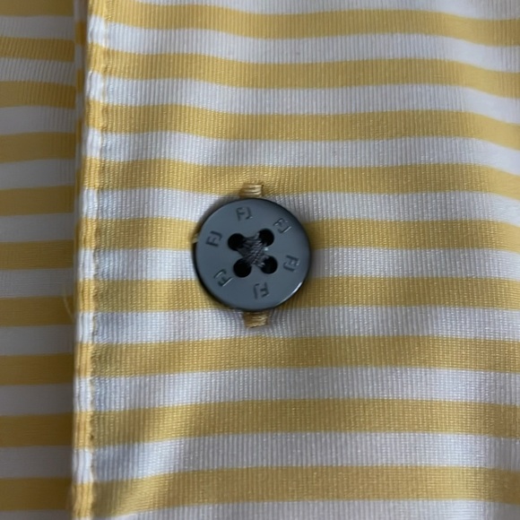 Footjoy FJ Men's Golf Polo Shirt XL Yellow White - Picture 5 of 8